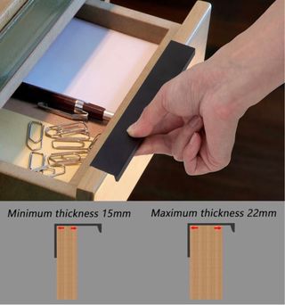 8 Tiradores Negros para Puertas/Cajones