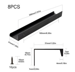 8 Tiradores Negros para Puertas/Cajones
