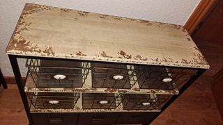 Mueble Multicajonera Madera de abeto y Hierro