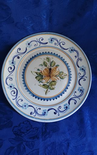 Piatto ceramica Grottaglie vintage decorato a mano