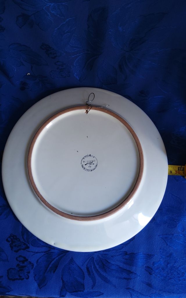 Piatto ceramica Grottaglie vintage decorato a mano