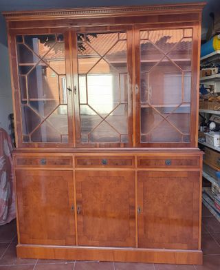 Mueble-vitrina Salón Madera Maciza
