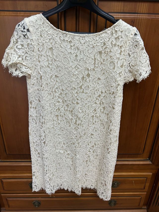 Vestido Zara encaje blanco corto