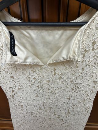 Vestido Zara encaje blanco corto lote
