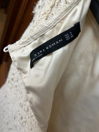 Vestido Zara encaje blanco corto lote