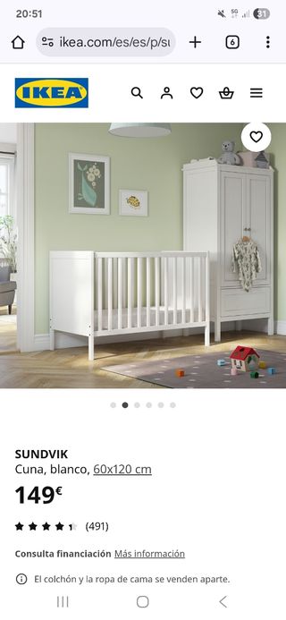 2 Cunas IKEA con colchones (también separadas)