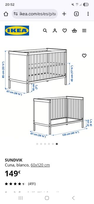 2 Cunas IKEA con colchones (también separadas)