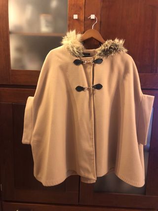 Abrigo capa beige mujer talla única
