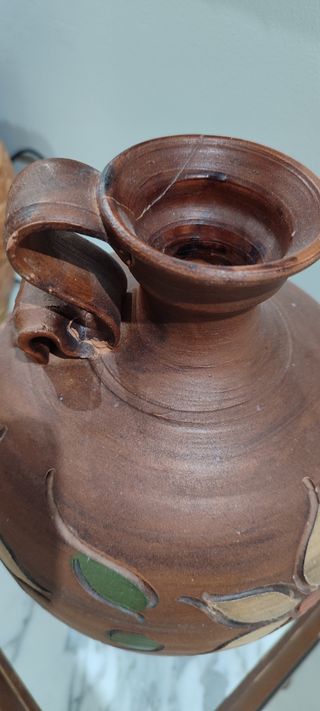 Juego de 2 jarrones de terracota decorados