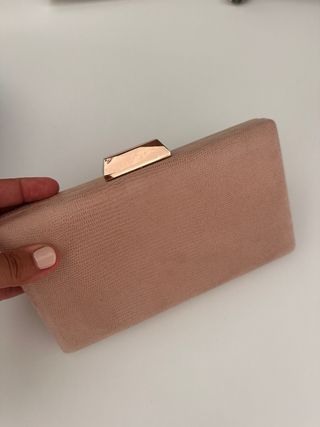 Clutch antelina rosa palo