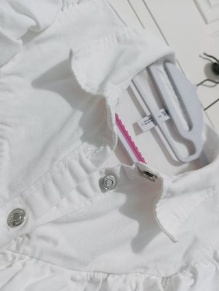 Vestido Zara denim blanco con volantes Talla XL