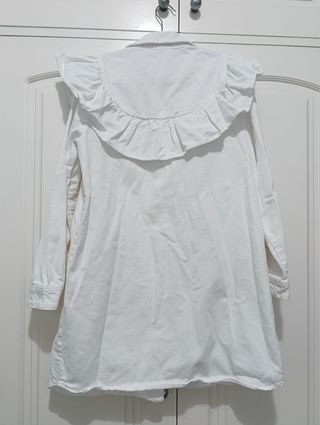 Vestido Zara denim blanco con volantes Talla XL