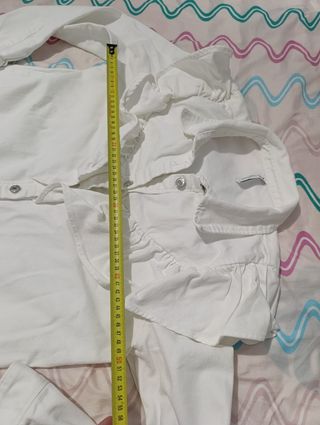 Vestido Zara denim blanco con volantes Talla XL