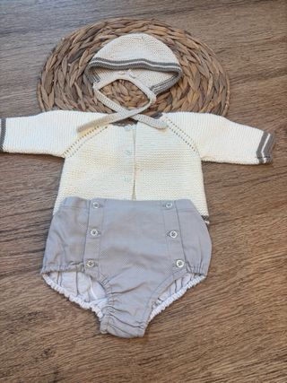 Conjunto Jersey y capota Bebé Hecho a Mano NUEVO