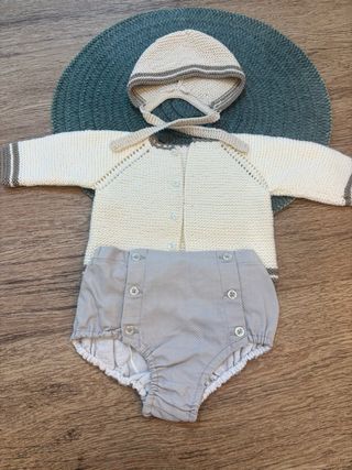 Conjunto Jersey y capota Bebé Hecho a Mano NUEVO
