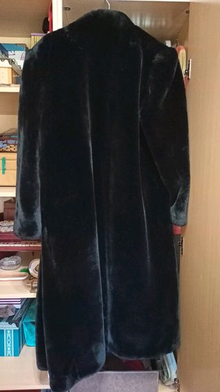 Abrigo Mouton Negro Mujer