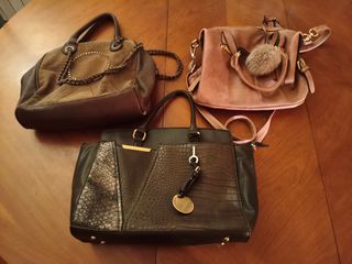 Lote de bolsos de cuero mujer 