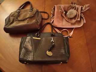 Lote de bolsos de cuero mujer 