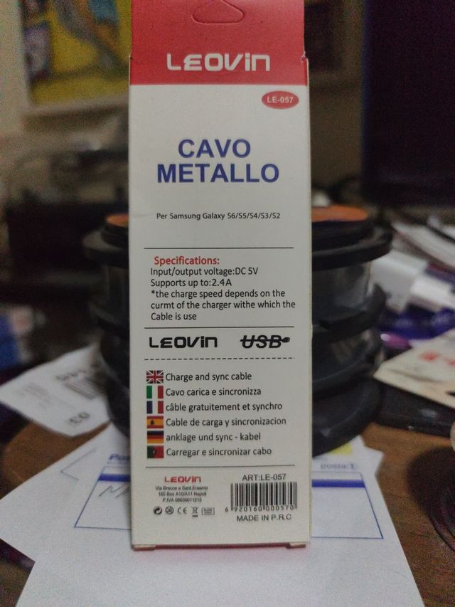 LEOVIN Cavo Metallo 2.4A ricarica veloce cavo dati