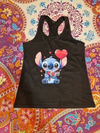 Camiseta STITCH con globo y flores