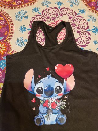 Camiseta STITCH con globo y flores