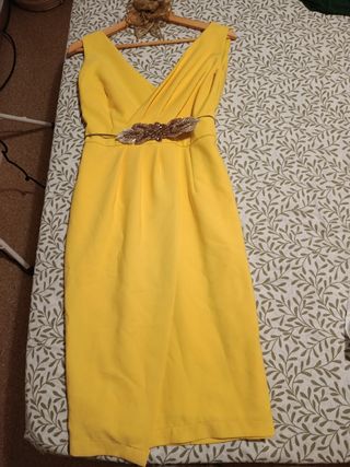 Vestido Boutique Trapitos Talla M Amarillo.Eventos