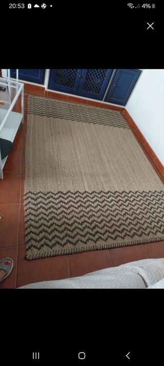 Tappeto Zigzag in juta beige e marrone