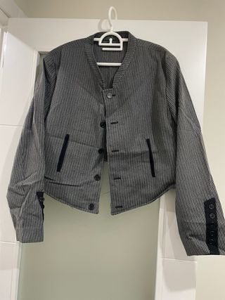 Chaqueta corta de traje a rayas para hombre