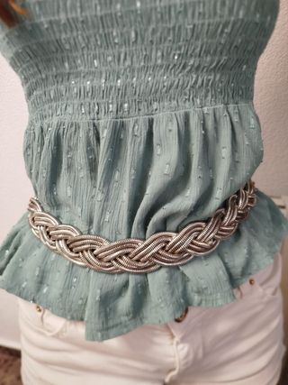 Pack 2 cinturones fiesta mujer plateado