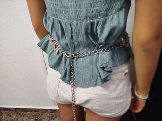 Pack 2 cinturones fiesta mujer plateado