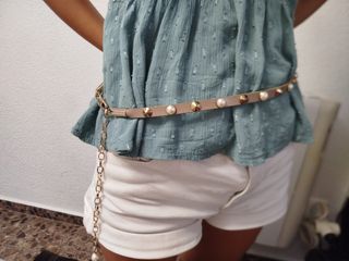 Pack 2 cinturones fiesta mujer plateado