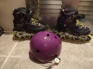 Patines Decathlon 38-39 con casco y protectores
