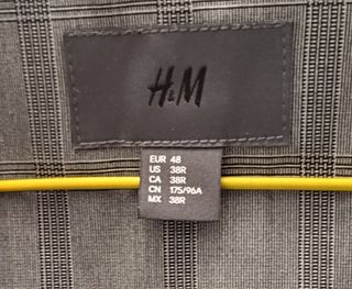 Gabardina H&M cuadros gris Talla M 48