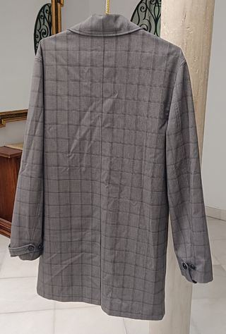 Gabardina H&M cuadros gris Talla M 48