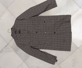 Gabardina H&M cuadros gris Talla M 48