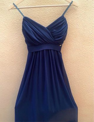 Vestido de fiesta falda medio transparente