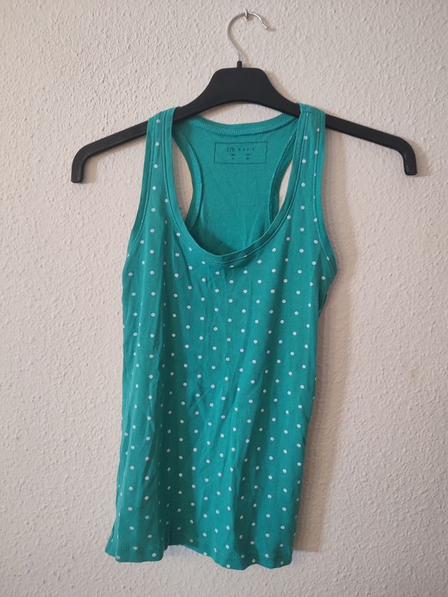 Camiseta de lunares turquesa mujer Lefties.