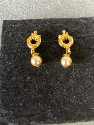 Pendientes Majorica chapado en Oro y Perlas