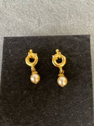 Pendientes Majorica chapado en Oro y Perlas