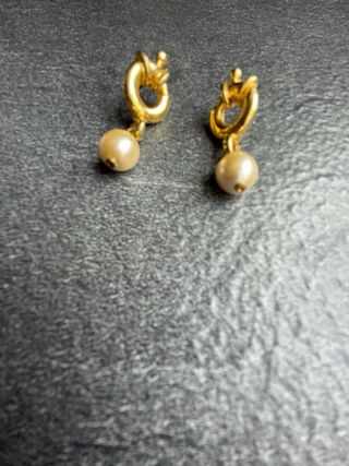 Pendientes Majorica chapado en Oro y Perlas