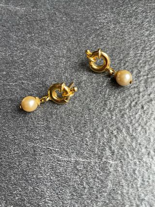 Pendientes Majorica chapado en Oro y Perlas