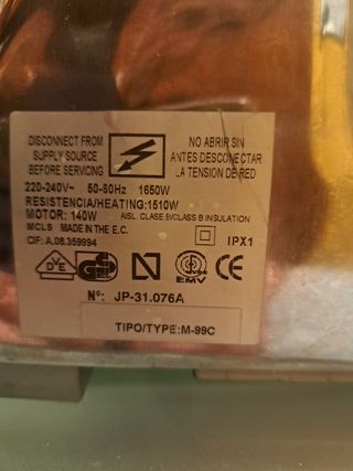 Secador Mediclinics Automático 1650W