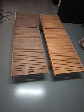 Tumbonas de madera con ruedas