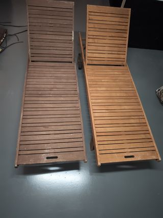 Tumbonas de madera con ruedas