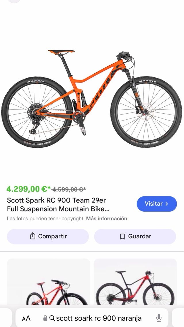 Scott Spark RC Team de Carbono - Bici de alta gama