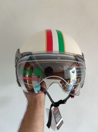 Casco Moto Retro Jet Talla M Tricolor Unisex