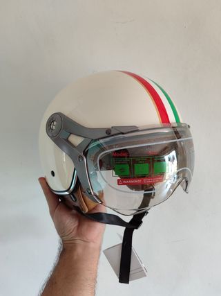 Casco Moto Retro Jet Talla M Tricolor Unisex