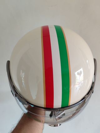 Casco Moto Retro Jet Talla M Tricolor Unisex