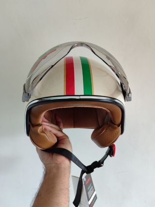 Casco Moto Retro Jet Talla M Tricolor Unisex