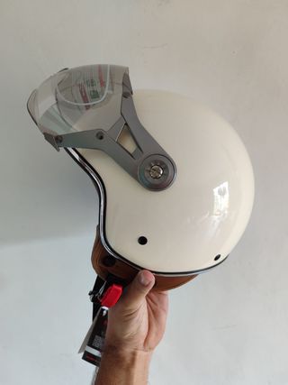 Casco Moto Retro Jet Talla M Tricolor Unisex